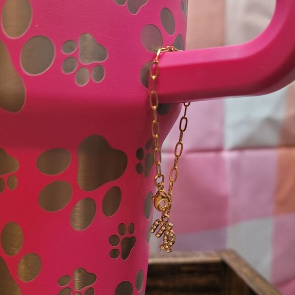 Virgo Zodiac Sign Gold Tumbler Charm - Picture 3 of 3
